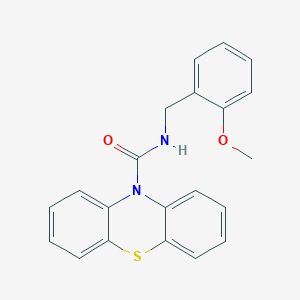 molecular formula C21H18N2O2S B3651805 N-[(2-METHOXYPHENYL)METHYL]-10H-PHENOTHIAZINE-10-CARBOXAMIDE 