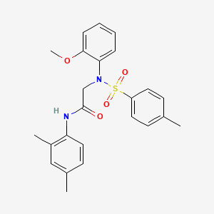 molecular formula C24H26N2O4S B3651809 N-(2,4-DIMETHYLPHENYL)-2-[N-(2-METHOXYPHENYL)4-METHYLBENZENESULFONAMIDO]ACETAMIDE 