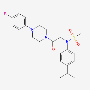 molecular formula C22H28FN3O3S B3651858 N-{2-[4-(4-fluorophenyl)-1-piperazinyl]-2-oxoethyl}-N-(4-isopropylphenyl)methanesulfonamide 