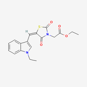 molecular formula C18H18N2O4S B3651914 ethyl {(5E)-5-[(1-ethyl-1H-indol-3-yl)methylidene]-2,4-dioxo-1,3-thiazolidin-3-yl}acetate 