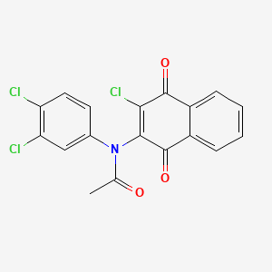 molecular formula C18H10Cl3NO3 B3652007 N-(3-chloro-1,4-dioxo-1,4-dihydro-2-naphthalenyl)-N-(3,4-dichlorophenyl)acetamide 