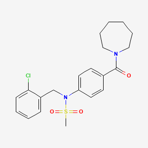 molecular formula C21H25ClN2O3S B3652021 N-[4-(azepan-1-ylcarbonyl)phenyl]-N-(2-chlorobenzyl)methanesulfonamide 