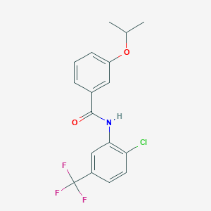 molecular formula C17H15ClF3NO2 B3652092 N-[2-chloro-5-(trifluoromethyl)phenyl]-3-(propan-2-yloxy)benzamide 
