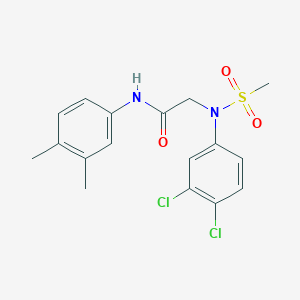 molecular formula C17H18Cl2N2O3S B3652155 N~2~-(3,4-dichlorophenyl)-N~1~-(3,4-dimethylphenyl)-N~2~-(methylsulfonyl)glycinamide 