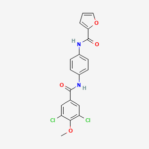 molecular formula C19H14Cl2N2O4 B3652249 N-{4-[(3,5-dichloro-4-methoxybenzoyl)amino]phenyl}-2-furamide 
