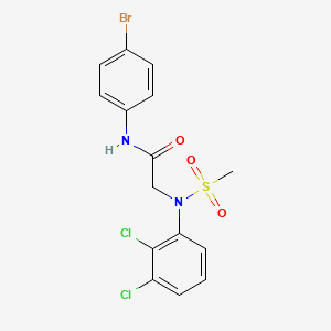 molecular formula C15H13BrCl2N2O3S B3652260 N-(4-bromophenyl)-2-(2,3-dichloro-N-methylsulfonylanilino)acetamide 