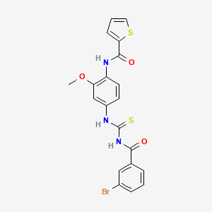 molecular formula C20H16BrN3O3S2 B3652349 N-[4-({[(3-bromophenyl)carbonyl]carbamothioyl}amino)-2-methoxyphenyl]thiophene-2-carboxamide 