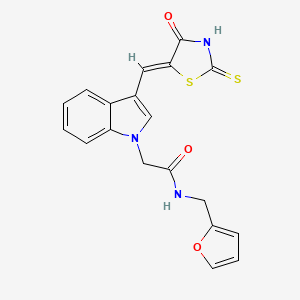 molecular formula C19H15N3O3S2 B3652408 N-(2-furylmethyl)-2-{3-[(4-oxo-2-thioxo-1,3-thiazolidin-5-ylidene)methyl]-1H-indol-1-yl}acetamide 