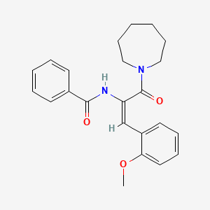 molecular formula C23H26N2O3 B3652560 N-[1-(1-azepanylcarbonyl)-2-(2-methoxyphenyl)vinyl]benzamide 