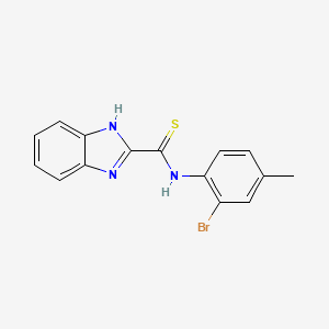 molecular formula C15H12BrN3S B3652575 N-(2-bromo-4-methylphenyl)-1H-benzimidazole-2-carbothioamide 