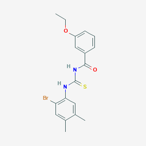molecular formula C18H19BrN2O2S B3652621 N-[(2-bromo-4,5-dimethylphenyl)carbamothioyl]-3-ethoxybenzamide 