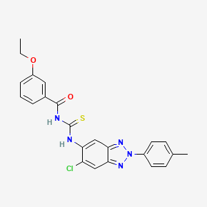 molecular formula C23H20ClN5O2S B3652630 N-[[6-chloro-2-(4-methylphenyl)benzotriazol-5-yl]carbamothioyl]-3-ethoxybenzamide 