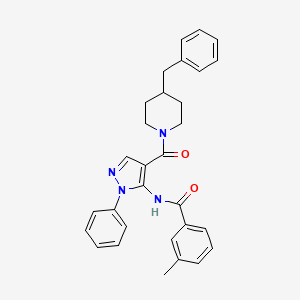molecular formula C30H30N4O2 B3652691 N-[4-(4-Benzylpiperidine-1-carbonyl)-1-phenyl-1H-pyrazol-5-YL]-3-methylbenzamide 