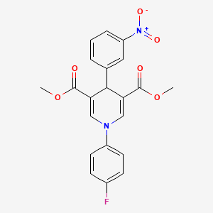 molecular formula C21H17FN2O6 B3652770 Dimethyl 1-(4-fluorophenyl)-4-(3-nitrophenyl)-1,4-dihydropyridine-3,5-dicarboxylate 