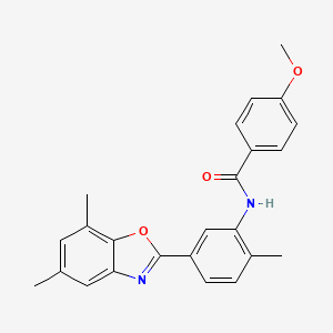 molecular formula C24H22N2O3 B3652886 N-[5-(5,7-dimethyl-1,3-benzoxazol-2-yl)-2-methylphenyl]-4-methoxybenzamide 
