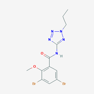 molecular formula C12H13Br2N5O2 B365290 3,5-DIBROMO-2-METHOXY-N-(2-PROPYL-1,2,3,4-TETRAZOL-5-YL)BENZAMIDE CAS No. 578748-24-0