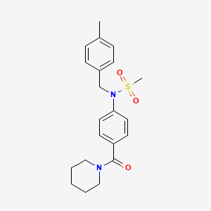 molecular formula C21H26N2O3S B3653111 N-(4-methylbenzyl)-N-[4-(piperidin-1-ylcarbonyl)phenyl]methanesulfonamide 