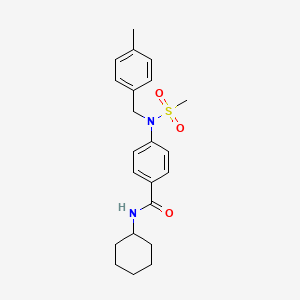 molecular formula C22H28N2O3S B3653117 N-cyclohexyl-4-[(4-methylbenzyl)(methylsulfonyl)amino]benzamide 