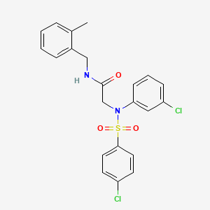 molecular formula C22H20Cl2N2O3S B3653134 N~2~-(3-chlorophenyl)-N~2~-[(4-chlorophenyl)sulfonyl]-N-(2-methylbenzyl)glycinamide 
