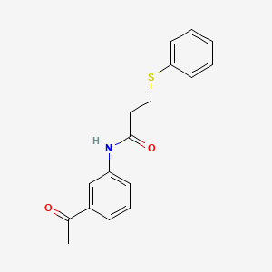 molecular formula C17H17NO2S B3653162 N-(3-acetylphenyl)-3-(phenylsulfanyl)propanamide 