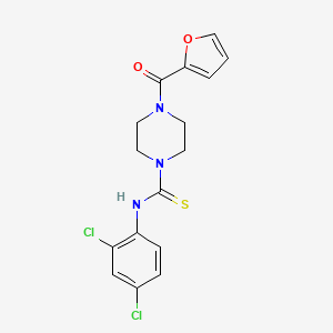 molecular formula C16H15Cl2N3O2S B3653272 N-(2,4-dichlorophenyl)-4-(furan-2-ylcarbonyl)piperazine-1-carbothioamide 