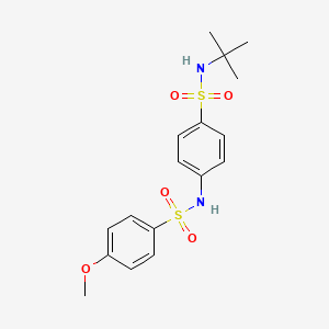 molecular formula C17H22N2O5S2 B3653304 N-TERT-BUTYL-4-(4-METHOXYBENZENESULFONAMIDO)BENZENE-1-SULFONAMIDE 