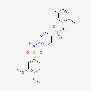 molecular formula C21H21ClN2O6S2 B3653332 N-(4-{[(5-chloro-2-methylphenyl)amino]sulfonyl}phenyl)-3,4-dimethoxybenzenesulfonamide 