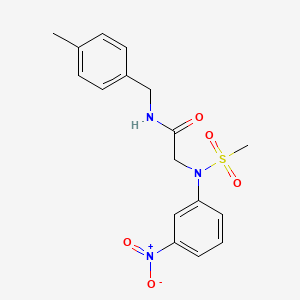 molecular formula C17H19N3O5S B3653345 N-(4-methylbenzyl)-N~2~-(methylsulfonyl)-N~2~-(3-nitrophenyl)glycinamide 