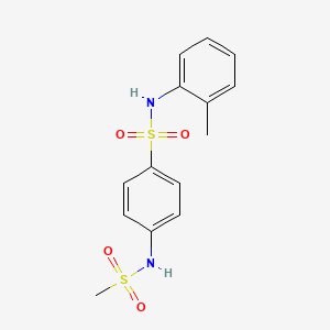 molecular formula C14H16N2O4S2 B3653386 N-(2-methylphenyl)-4-[(methylsulfonyl)amino]benzenesulfonamide 