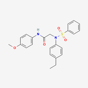 molecular formula C23H24N2O4S B3653436 N~2~-(4-ethylphenyl)-N-(4-methoxyphenyl)-N~2~-(phenylsulfonyl)glycinamide 