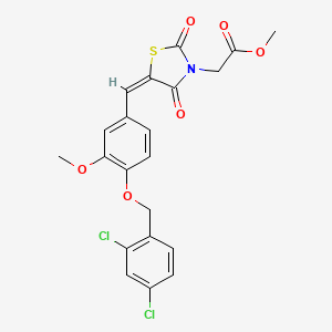 molecular formula C21H17Cl2NO6S B3653452 methyl [(5E)-5-{4-[(2,4-dichlorobenzyl)oxy]-3-methoxybenzylidene}-2,4-dioxo-1,3-thiazolidin-3-yl]acetate 