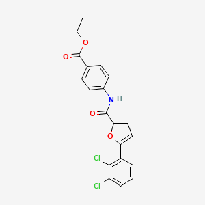 molecular formula C20H15Cl2NO4 B3653490 ethyl 4-{[5-(2,3-dichlorophenyl)-2-furoyl]amino}benzoate 