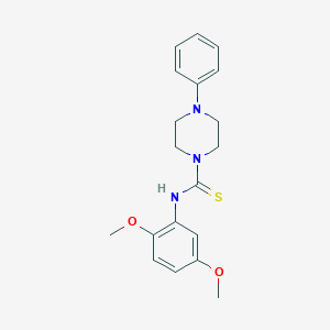 molecular formula C19H23N3O2S B3654396 N-(2,5-dimethoxyphenyl)-4-phenylpiperazine-1-carbothioamide 