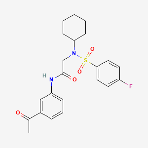 molecular formula C22H25FN2O4S B3654921 N-(3-acetylphenyl)-N~2~-cyclohexyl-N~2~-[(4-fluorophenyl)sulfonyl]glycinamide 