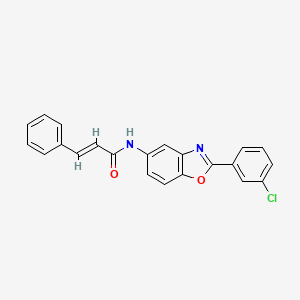 molecular formula C22H15ClN2O2 B3655016 N-[2-(3-chlorophenyl)-1,3-benzoxazol-5-yl]-3-phenylacrylamide 