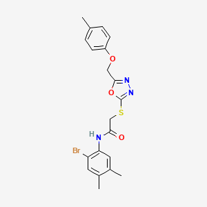 molecular formula C20H20BrN3O3S B3655603 N-(2-bromo-4,5-dimethylphenyl)-2-[[5-[(4-methylphenoxy)methyl]-1,3,4-oxadiazol-2-yl]sulfanyl]acetamide 