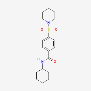 molecular formula C18H26N2O3S B3655650 N-cyclohexyl-4-(1-piperidinylsulfonyl)benzamide 