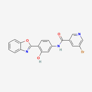molecular formula C19H12BrN3O3 B3655734 N-[4-(1,3-benzoxazol-2-yl)-3-hydroxyphenyl]-5-bromopyridine-3-carboxamide 