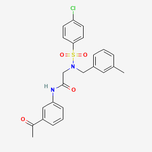 molecular formula C24H23ClN2O4S B3655750 N~1~-(3-acetylphenyl)-N~2~-[(4-chlorophenyl)sulfonyl]-N~2~-(3-methylbenzyl)glycinamide 