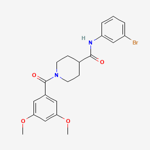 molecular formula C21H23BrN2O4 B3656697 N-(3-bromophenyl)-1-(3,5-dimethoxybenzoyl)piperidine-4-carboxamide 