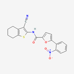 molecular formula C20H15N3O4S B3656727 N-(3-cyano-4,5,6,7-tetrahydro-1-benzothiophen-2-yl)-5-(2-nitrophenyl)furan-2-carboxamide 