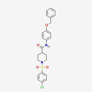 molecular formula C25H25ClN2O4S B3656733 N-[4-(benzyloxy)phenyl]-1-[(4-chlorophenyl)sulfonyl]piperidine-4-carboxamide 