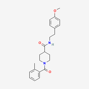 molecular formula C23H28N2O3 B3656741 N-(4-Methoxyphenethyl)-1-(2-methylbenzoyl)piperidine-4-carboxamide 