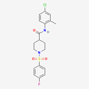 molecular formula C19H20ClFN2O3S B3656777 N-(4-CHLORO-2-METHYLPHENYL)-1-(4-FLUOROBENZENESULFONYL)PIPERIDINE-4-CARBOXAMIDE 