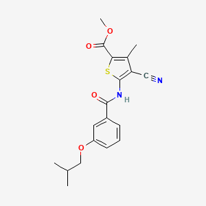 molecular formula C19H20N2O4S B3656783 Methyl 4-cyano-3-methyl-5-({[3-(2-methylpropoxy)phenyl]carbonyl}amino)thiophene-2-carboxylate 