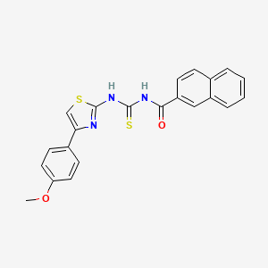 molecular formula C22H17N3O2S2 B3656810 N-({[4-(4-methoxyphenyl)-1,3-thiazol-2-yl]amino}carbonothioyl)-2-naphthamide 