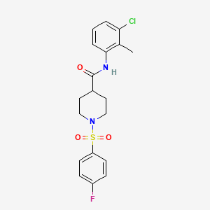 molecular formula C19H20ClFN2O3S B3656871 N-(3-chloro-2-methylphenyl)-1-((4-fluorophenyl)sulfonyl)piperidine-4-carboxamide 