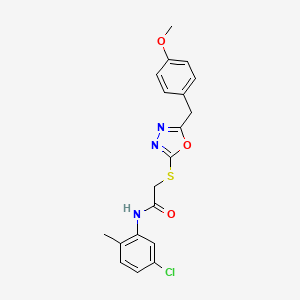 molecular formula C19H18ClN3O3S B3657048 N-(5-CHLORO-2-METHYLPHENYL)-2-({5-[(4-METHOXYPHENYL)METHYL]-1,3,4-OXADIAZOL-2-YL}SULFANYL)ACETAMIDE 
