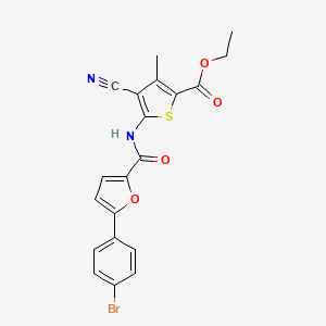 molecular formula C20H15BrN2O4S B3657054 ethyl 5-{[5-(4-bromophenyl)-2-furoyl]amino}-4-cyano-3-methyl-2-thiophenecarboxylate 