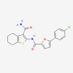 molecular formula C20H17ClN2O3S B3657065 N-(3-carbamoyl-4,5,6,7-tetrahydro-1-benzothiophen-2-yl)-5-(4-chlorophenyl)furan-2-carboxamide 